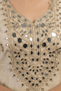 Beige Mirror Embroidered Kurta Palazzo Set with Dupatta for Women - The House of Indu