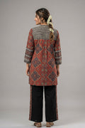 Black & Beige Printed Kurta Pant Co-Ord Set for Women - The House of Indu