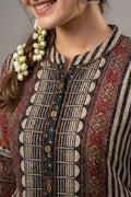 Black & Beige Printed Kurta Pant Co-Ord Set for Women - The House of Indu