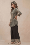 Black Printed Kurta Pant Set - The House of Indu