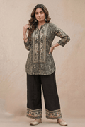 Black Printed Kurta Pant Set - The House of Indu