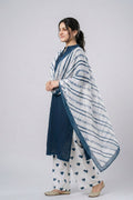 Blue Cotton Suit Set for Women with Dupatta - The House of Indu