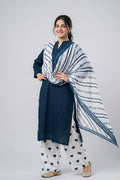 Blue Cotton Suit Set for Women with Dupatta - The House of Indu