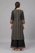 Elegant Black Ethnic Printed Kurta Palazzo Set for Women - The House of Indu