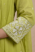 Fresh Lime Green Embroidered Anarkali Kurta Set with Dupatta - The House of Indu