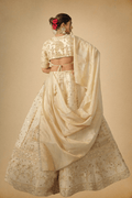 Golden Designer Lehenga Set with Dupatta - The House of Indu