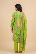 Green Floral Printed Cotton Suit Set for Women - The House of Indu