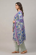 Grey Floral Printed Cotton Suit Set for Women - The House of Indu