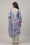 Grey Floral Printed Cotton Suit Set for Women - The House of Indu