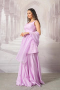 Lavender Premium Organza Ethnic Set for Women - The House of Indu