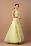 Lemon Yellow Organza Skirt Set for Festive & Party Wear Women - The House of Indu
