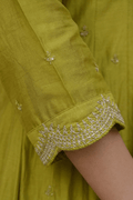 Lime Green Kurta Set with Dupatta for Women - The House of Indu