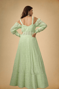 Mint Green Anarkali Dress for Festive & Wedding Wear Women - The House of Indu
