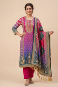 Multi-Color Printed Straight Kurta Pant Set with Dupatta for Women - The House of Indu