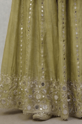 Olive Green Embroidered Kurta Palazzo Set with Dupatta for Women - The House of Indu