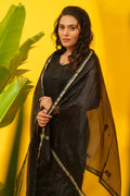 Organza Chikankari Suit Set with Bottom & Dupatta - The House of Indu