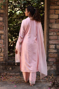 Pink Chanderi Embroidered Kurta with Pant & Dupatta - The House of Indu