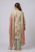 Pista Green Floral Printed Cotton Suit Set for Women - The House of Indu