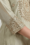 Sage Green Mirror Embroidered Kurta Sharara Set with Dupatta for Women - The House of Indu