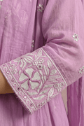 Soft Mauve Purple Embroidered Anarkali Kurta Set with Dupatta - The House of Indu