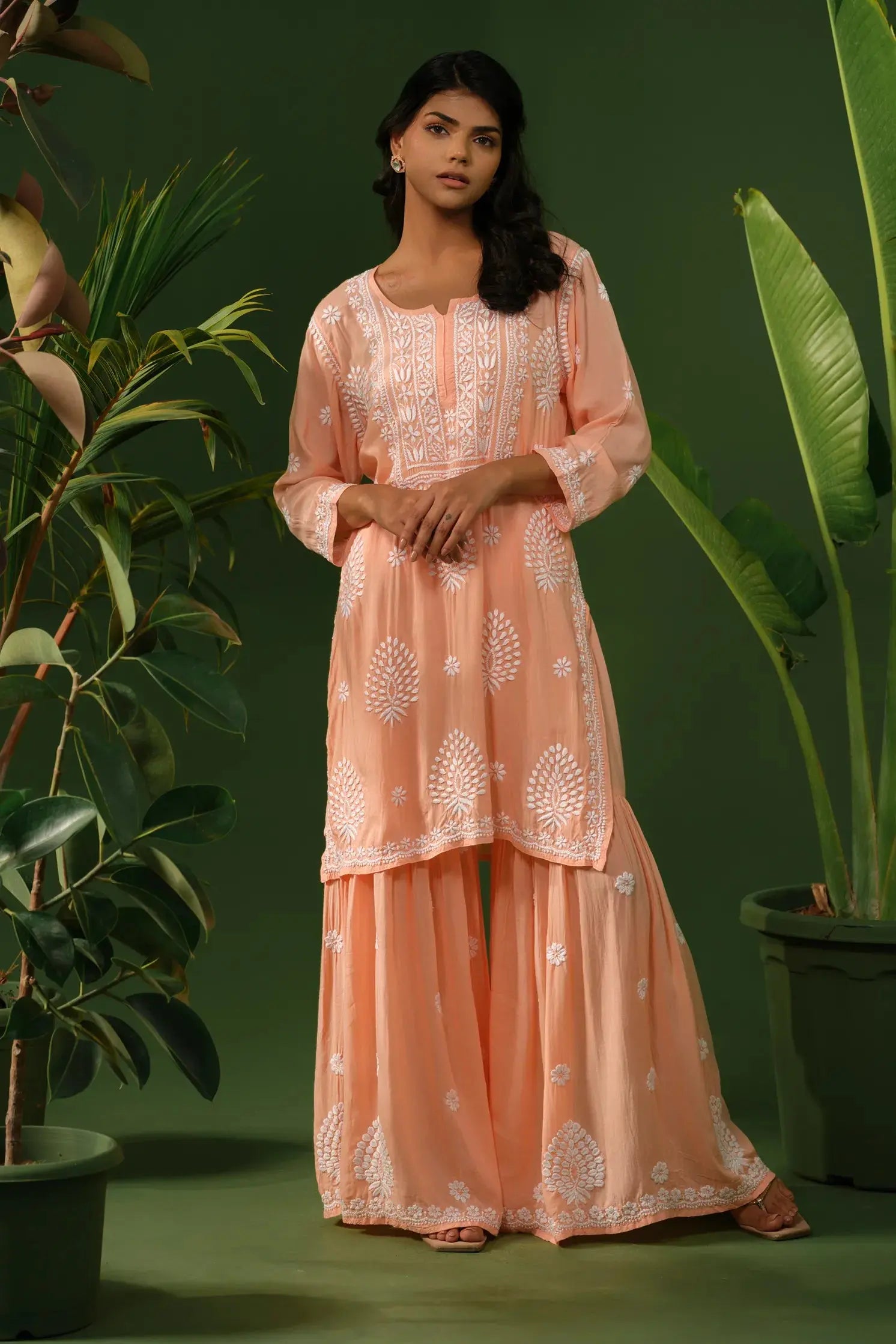 Cotton Chikankari Co-ord Set