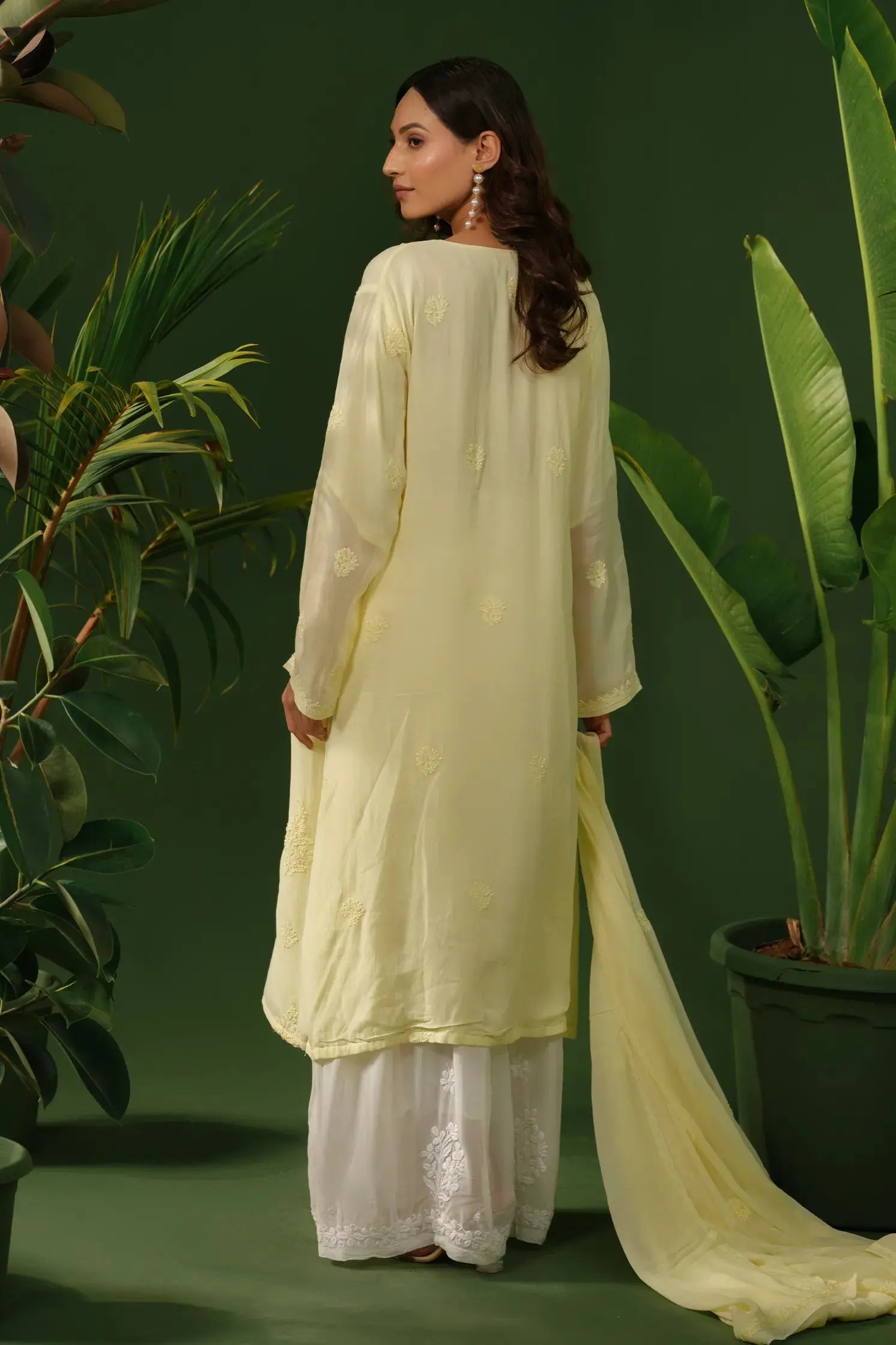 Viscose Chikankari Kurta & Dupatta Set The House of Indu