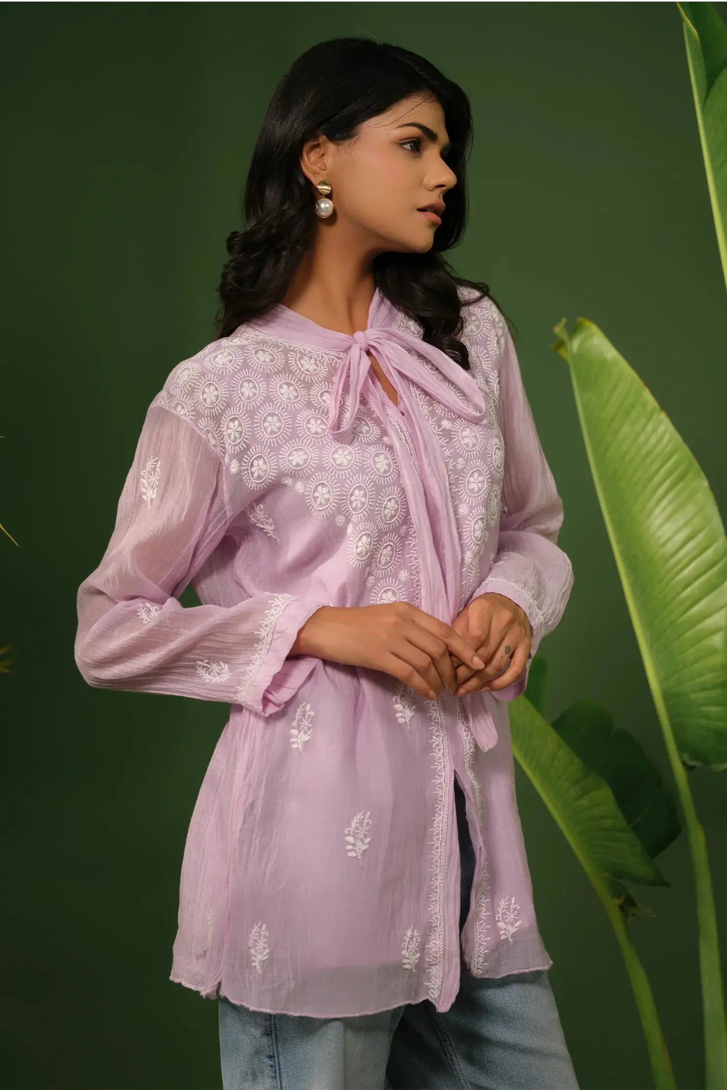 Mul Mul Chikankari Shirt The House of Indu