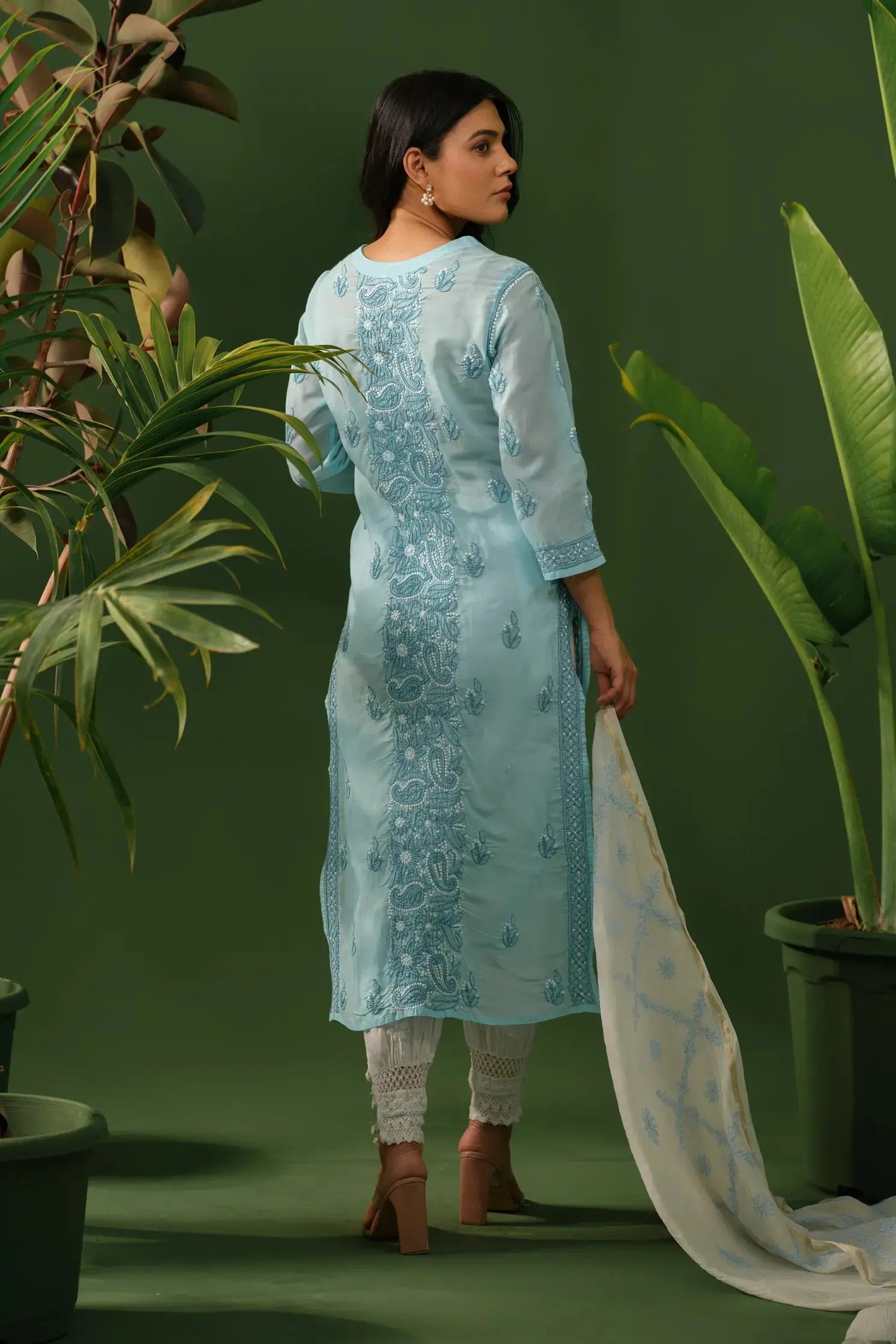 Cotton Heavy Chikankari Kurta The House of Indu