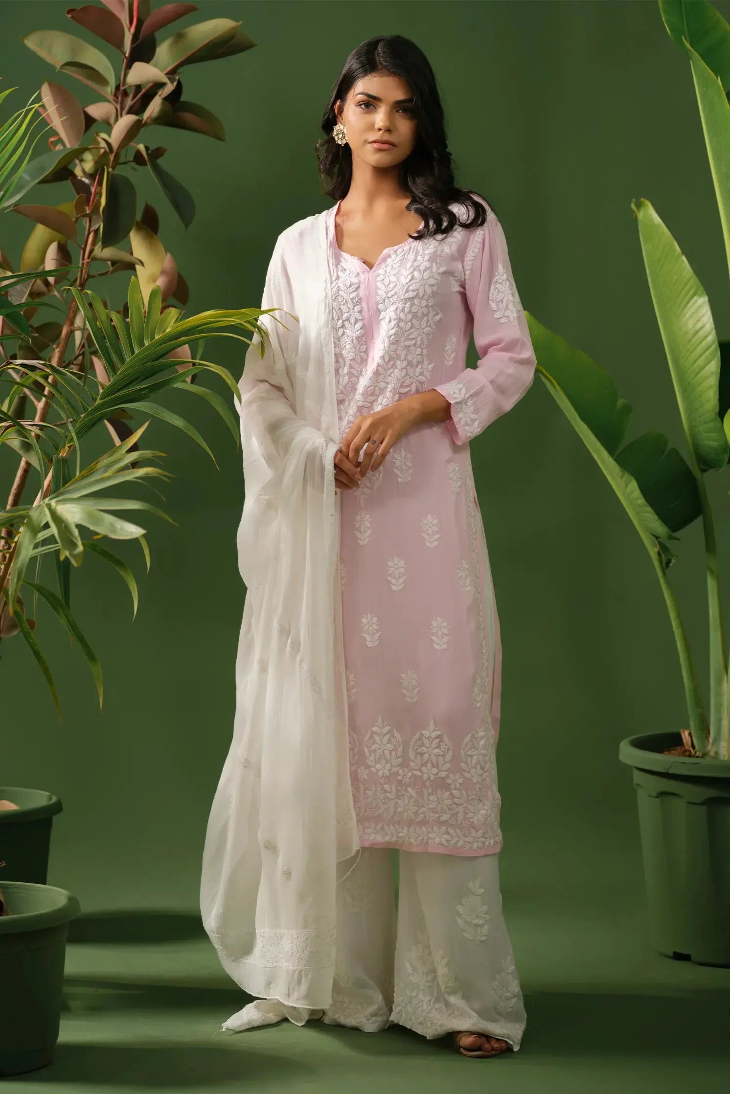 Modal Chikankari Kurta - The House of Indu