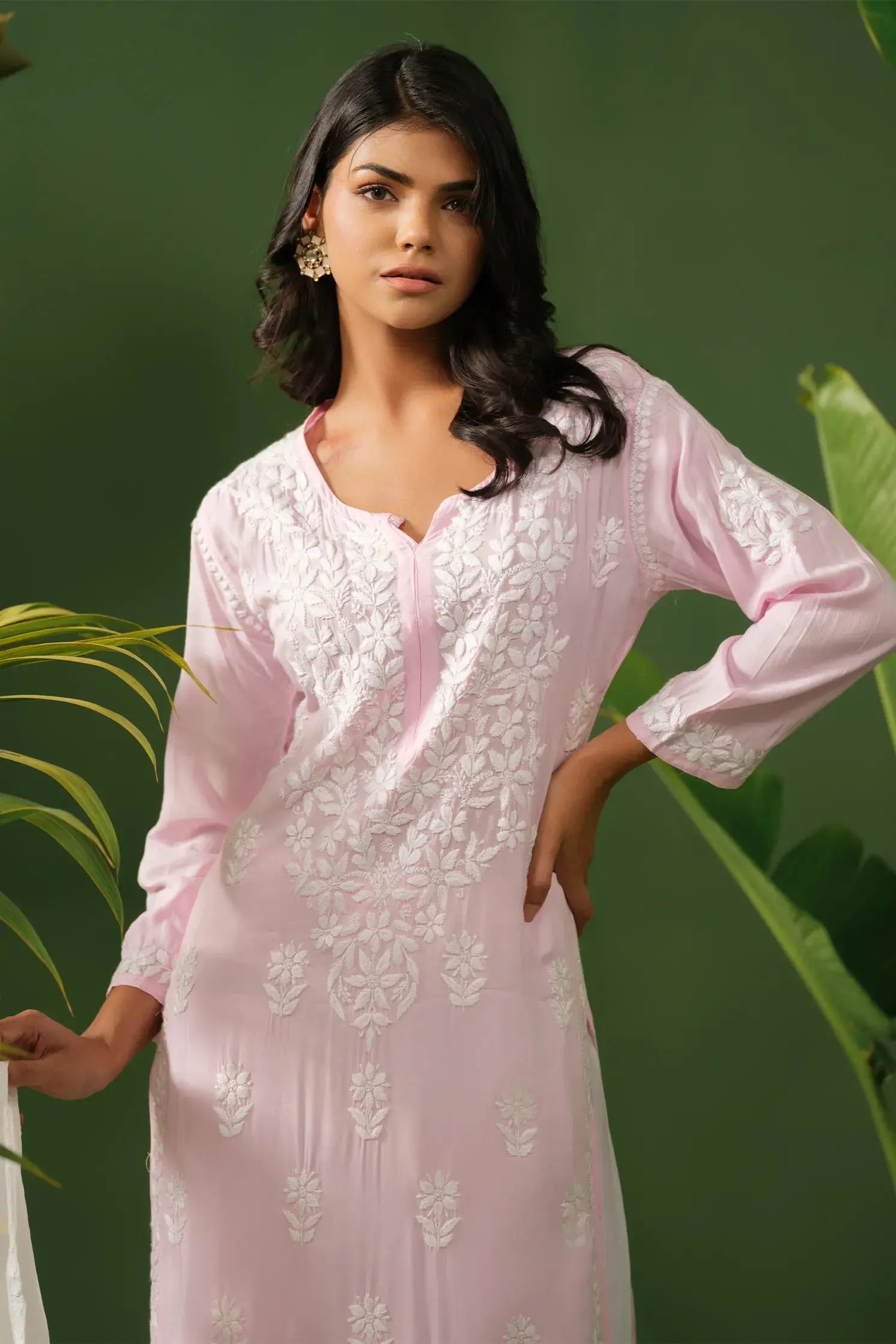 Modal Chikankari Kurta - The House of Indu