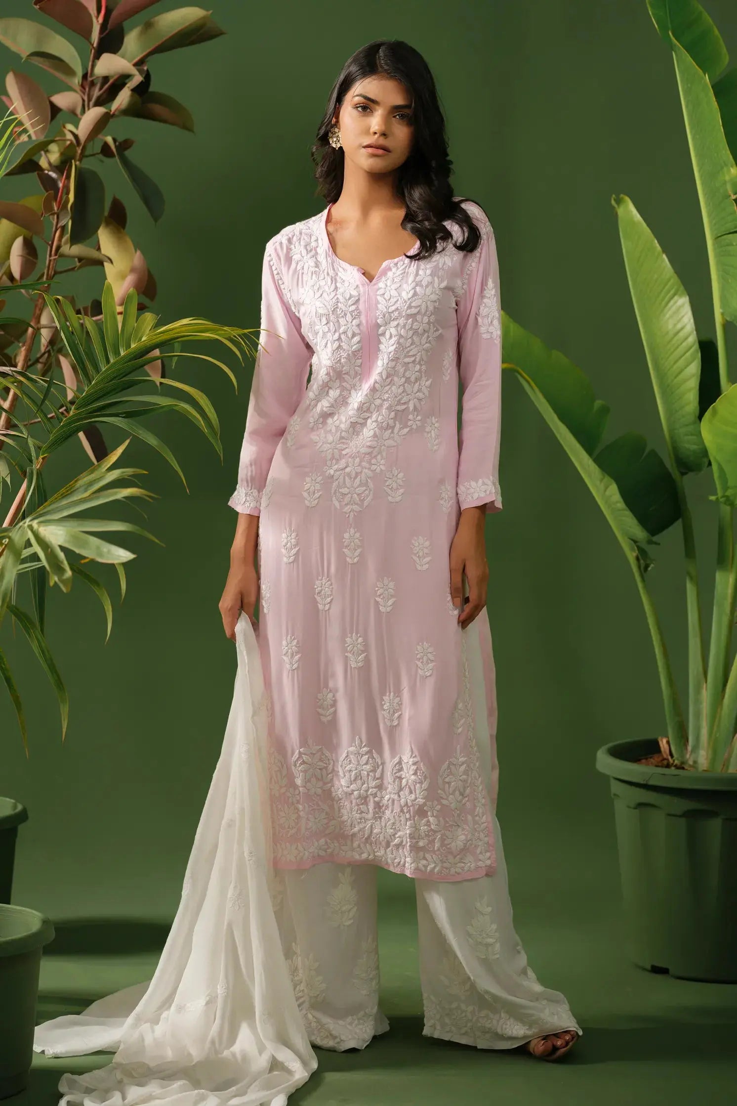 Modal Chikankari Kurta - The House of Indu