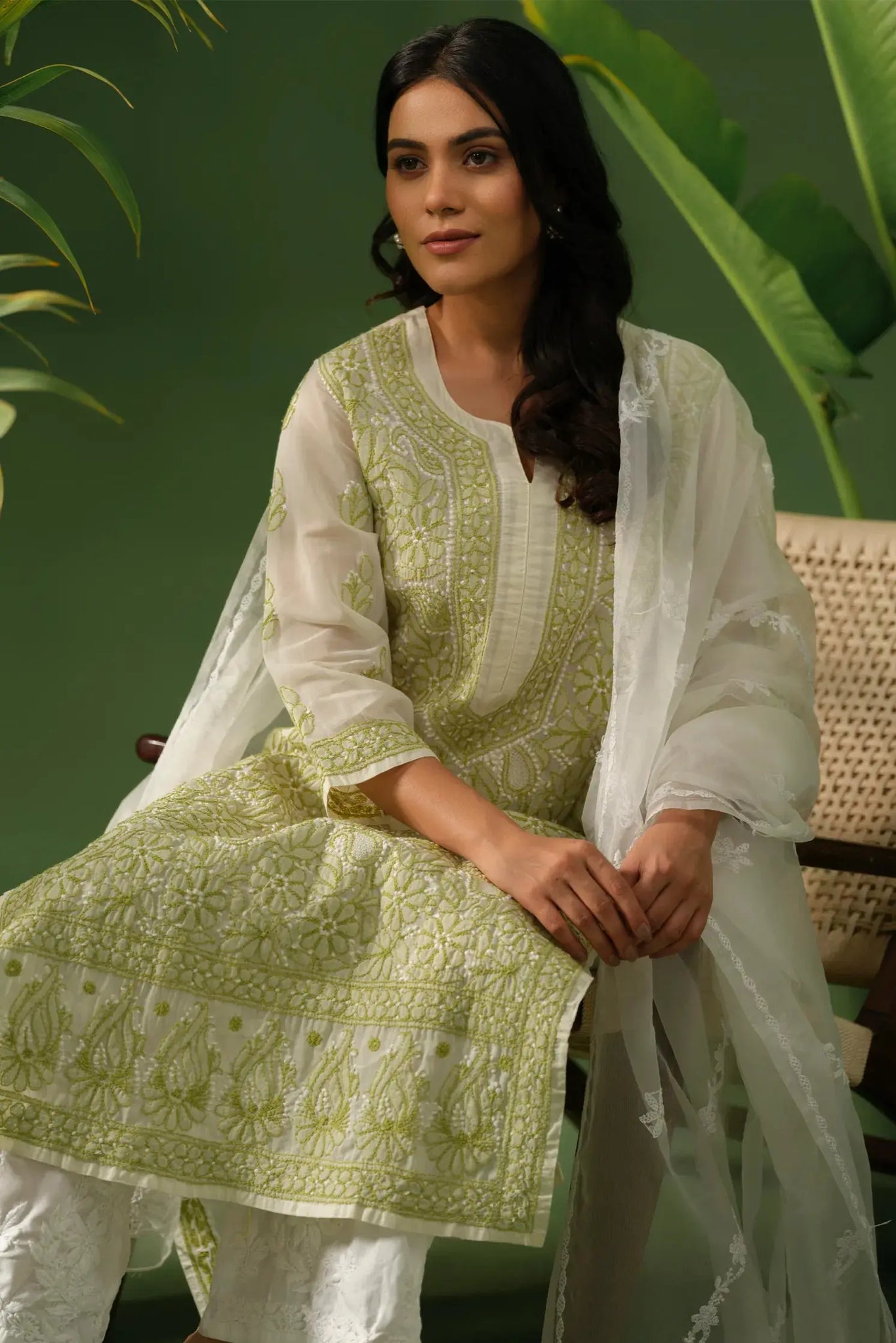 Cotton Chikankari Kurta The House of Indu