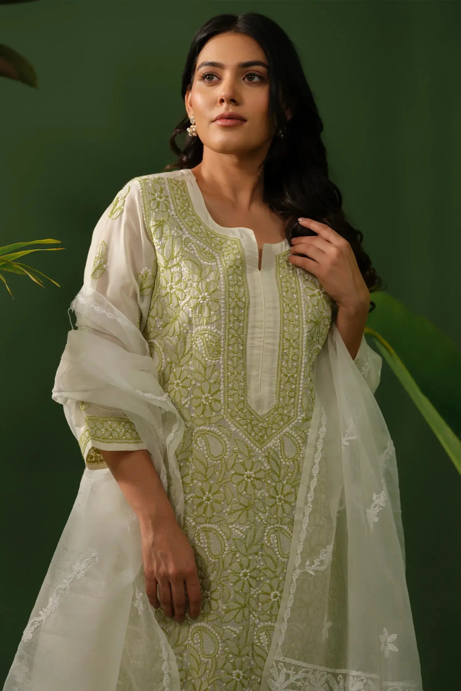 Cotton Chikankari Kurta The House of Indu