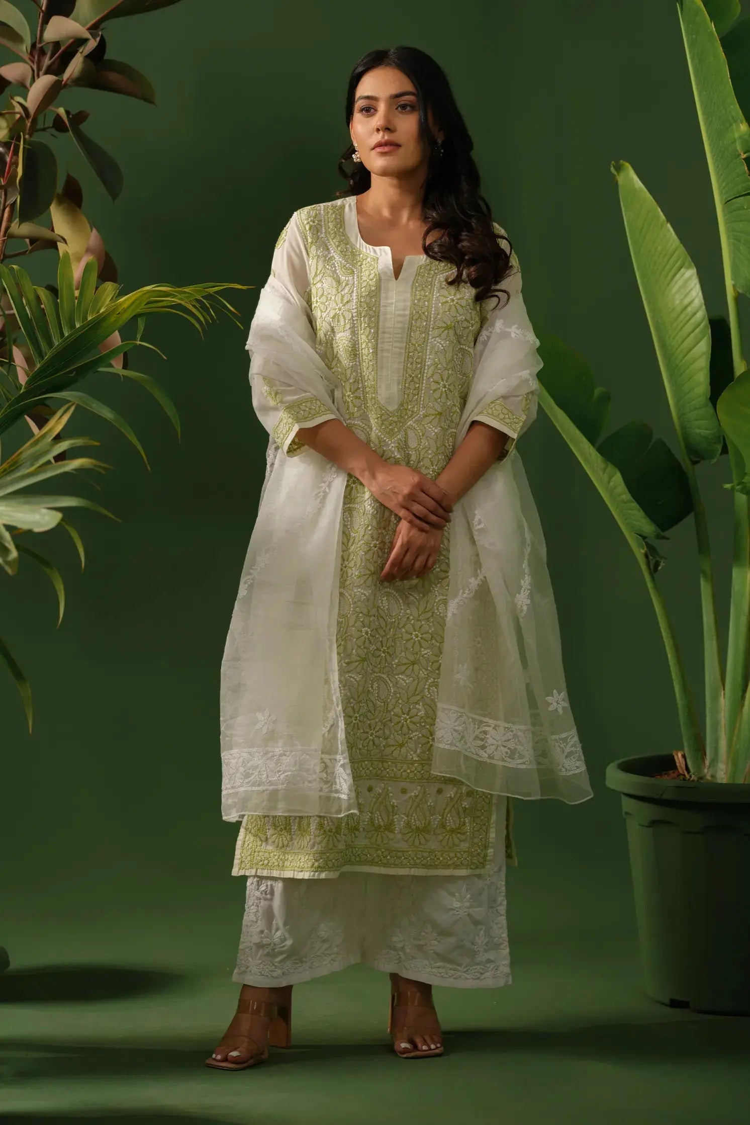 Cotton Chikankari Kurta The House of Indu