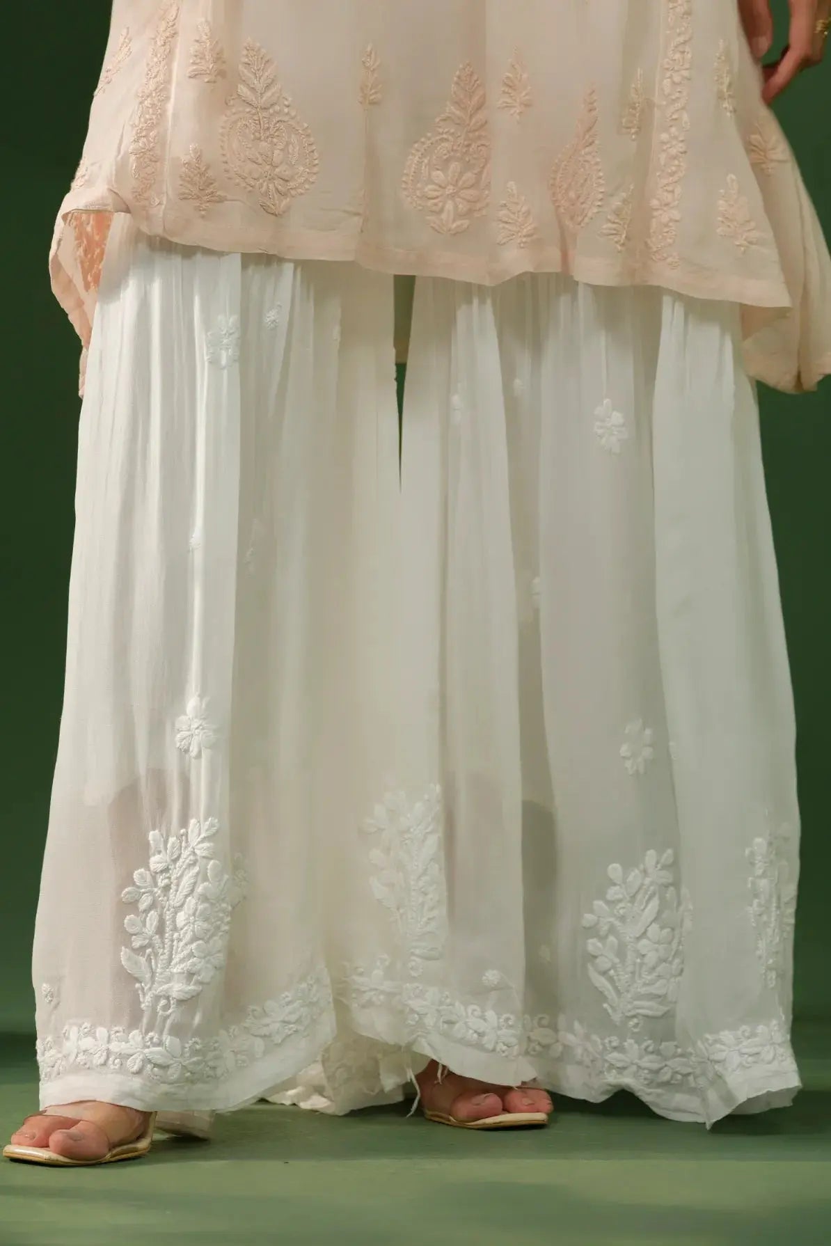 Georgette Chikankari Gharara The House of Indu