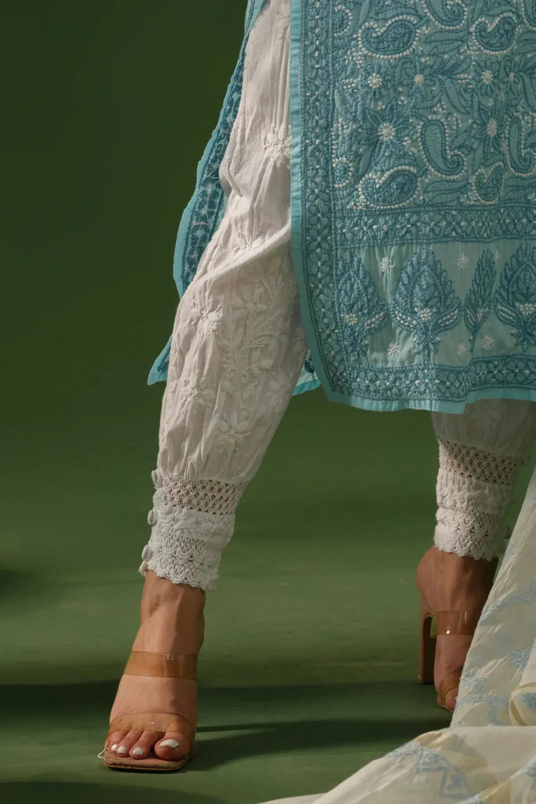 Pure Cotton Gulnar Chikankari Pant The House of Indu