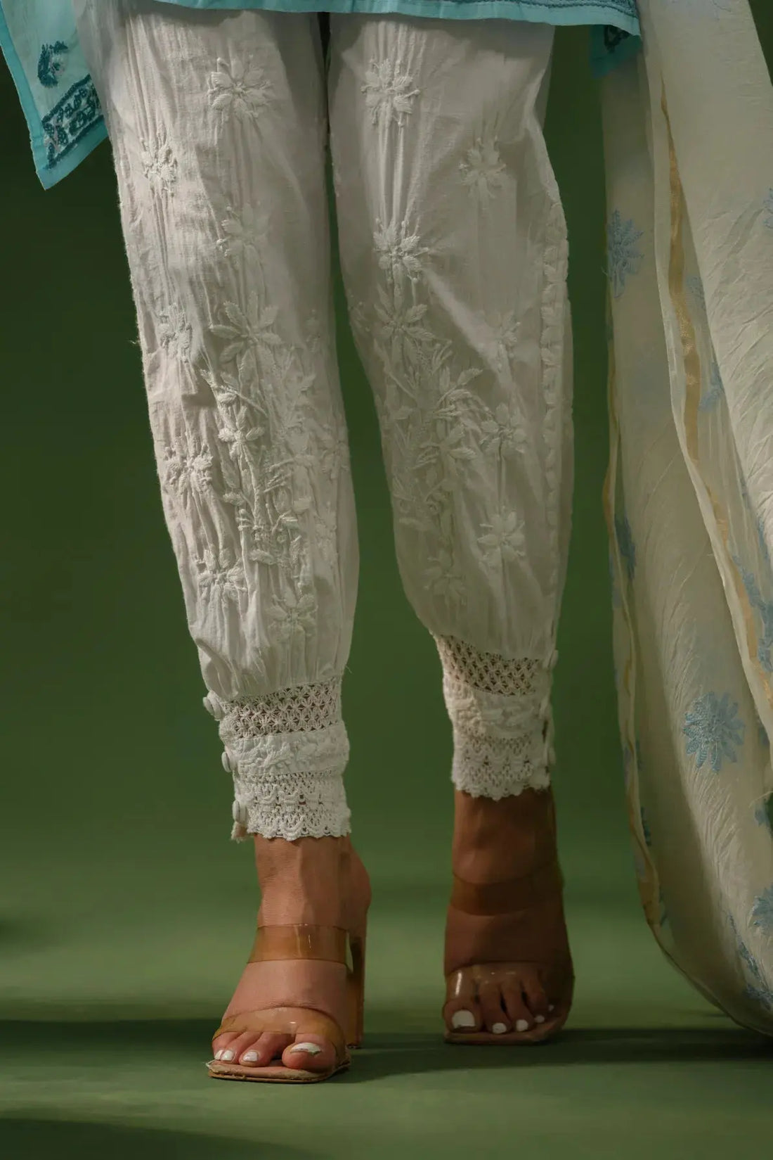 Pure Cotton Gulnar Chikankari Pant The House of Indu