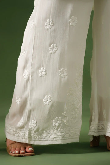 Georgette Chikankari Palazzo The House of Indu