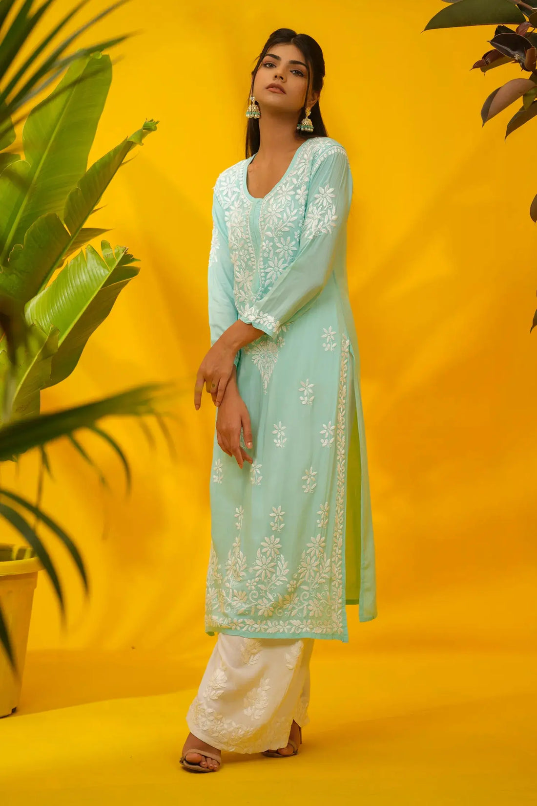 Modal Chikankari Kurta The House of Indu