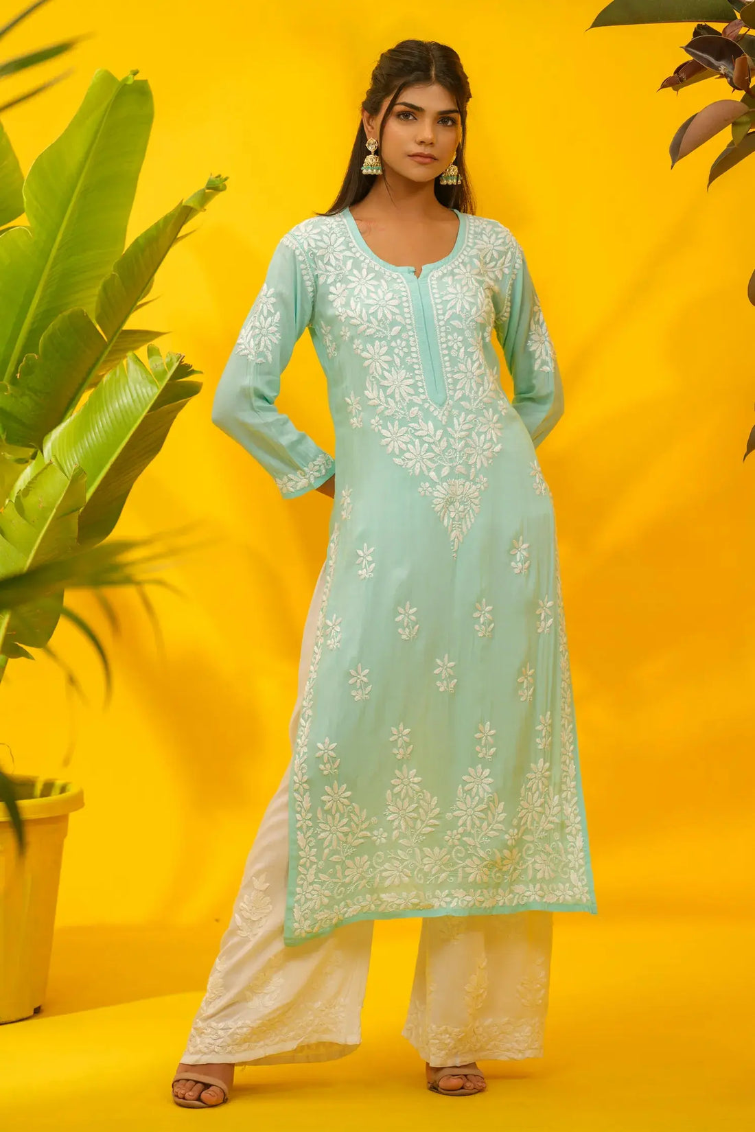 Modal Chikankari Kurta The House of Indu