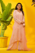 Viscose Chikankari Suit Set with Palazzo & Dupatta - The House of Indu