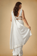 White Designer Saree for Party Wear, Wedding & Reception Women - The House of Indu